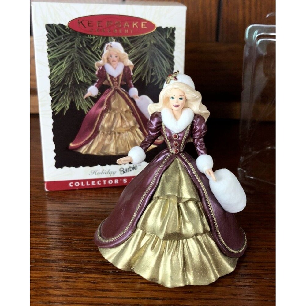 1996 Holiday Barbie 4th in Series Hallmark Christmas Ornament Excellent